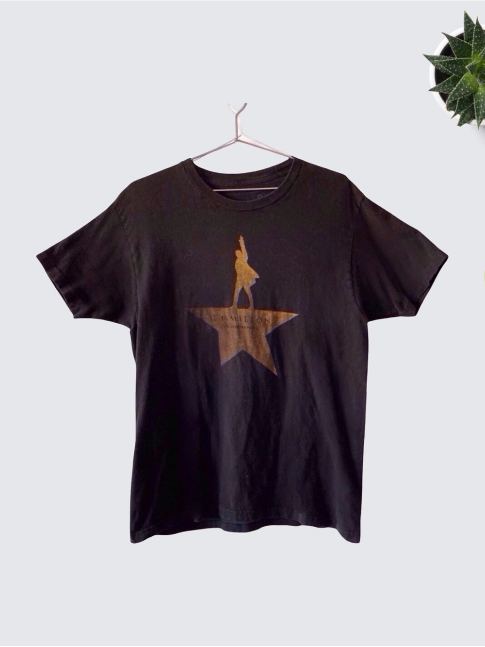 Hamilton Broadway Musical Gold Star Graphic T‑Shirt Large Black Tee Unisex